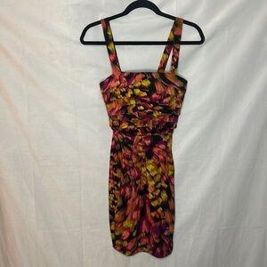 J.F.W. MULTICOLOR PATTERNED COCKTAIL DRESS (M)